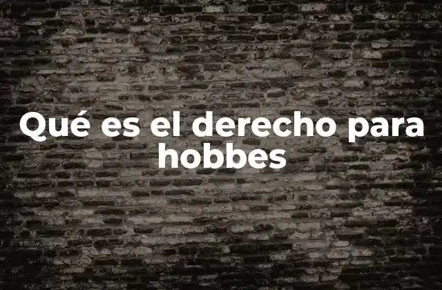 Qué es el Derecho para Hobbes