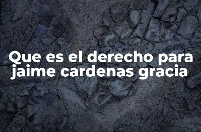 Que es el Derecho para Jaime Cardenas Gracia