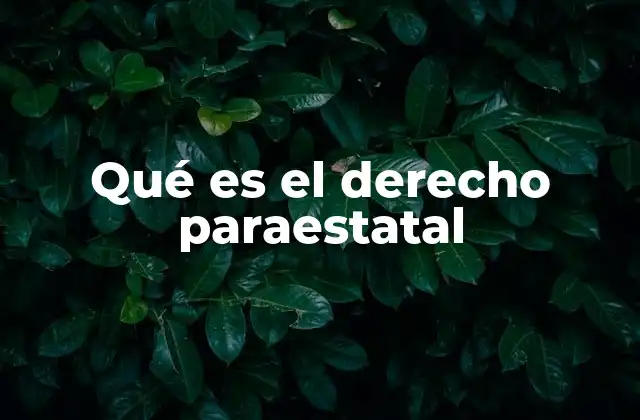 Qué es el Derecho Paraestatal