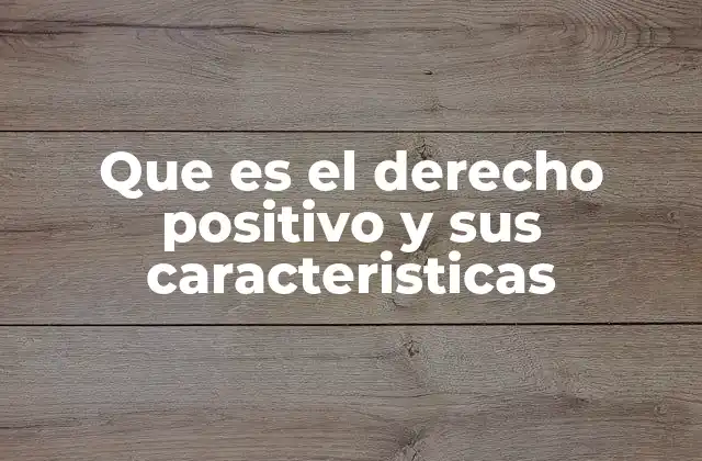 Que es el Derecho Positivo y Sus Caracteristicas