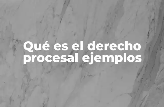 Qué es el Derecho Procesal Ejemplos