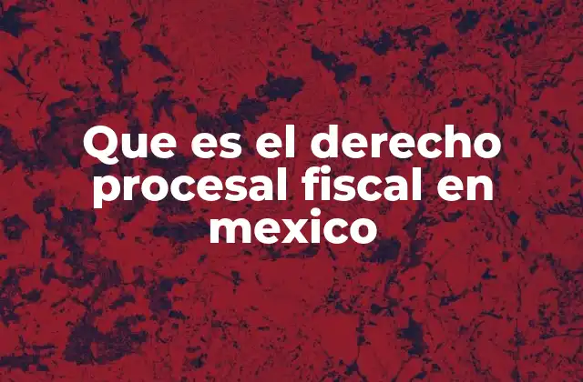 Que es el Derecho Procesal Fiscal en Mexico