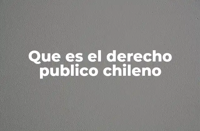 Que es el Derecho Publico Chileno