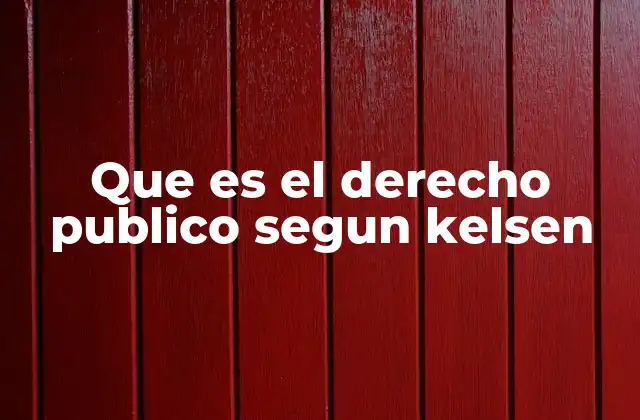 Que es el Derecho Publico Segun Kelsen