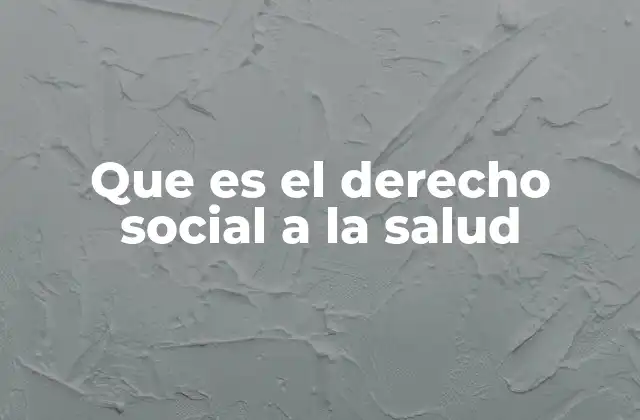Que es el Derecho Social a la Salud