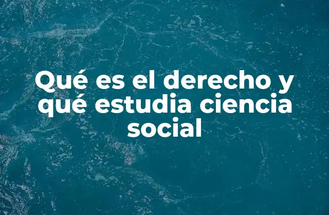 Qué es el Derecho y Qué Estudia Ciencia Social