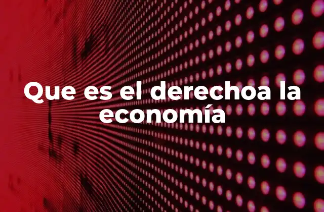 Que es el Derechoa la Economía