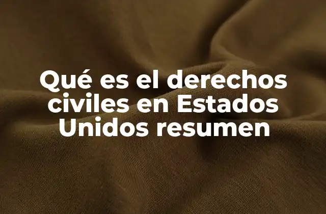 Qué es el Derechos Civiles en Estados Unidos Resumen