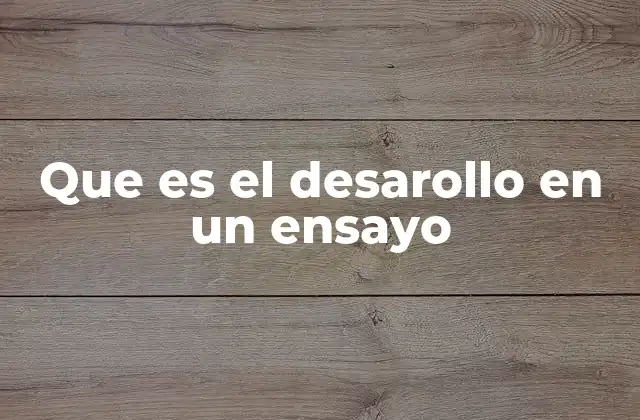 Que es el Desarollo en un Ensayo