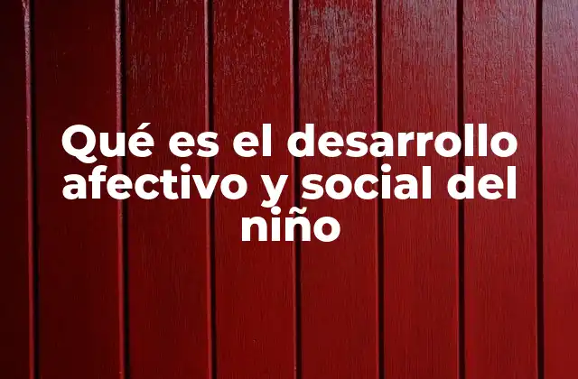 Qué es el Desarrollo Afectivo y Social Del Niño