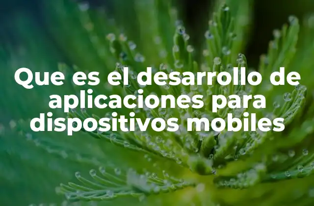 Que es el Desarrollo de Aplicaciones para Dispositivos Mobiles