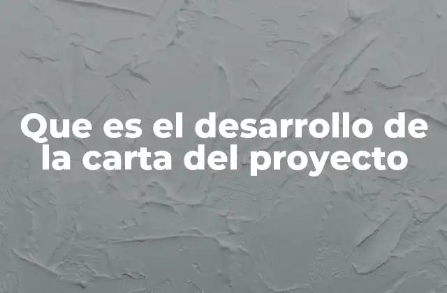 Que es el Desarrollo de la Carta Del Proyecto