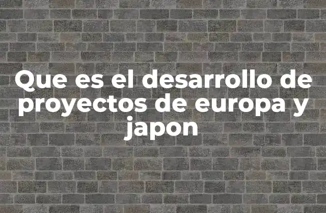 Que es el Desarrollo de Proyectos de Europa y Japon