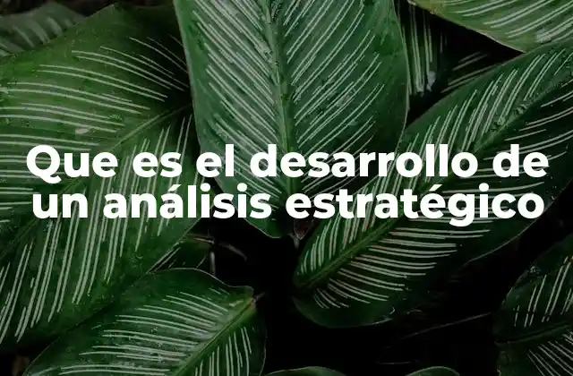 Que es el Desarrollo de un Análisis Estratégico
