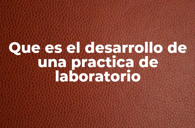 Que es el Desarrollo de una Practica de Laboratorio