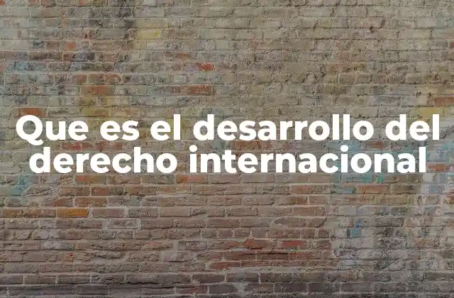 Que es el Desarrollo Del Derecho Internacional