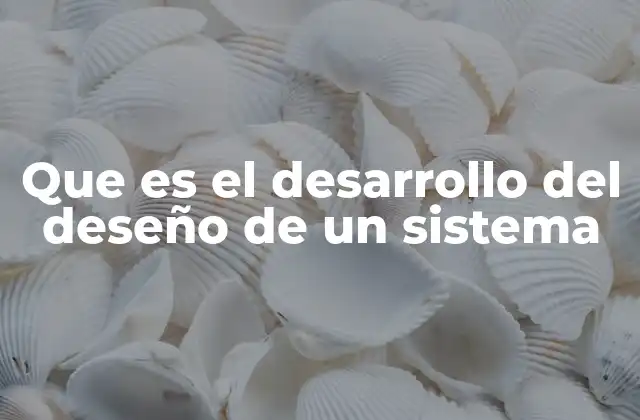 Que es el Desarrollo Del Deseño de un Sistema