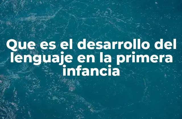 Que es el Desarrollo Del Lenguaje en la Primera Infancia