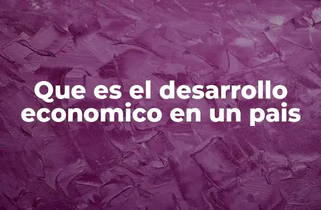 Que es el Desarrollo Economico en un Pais