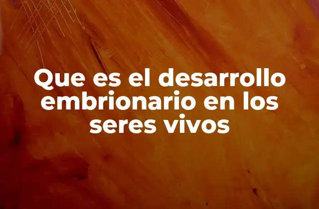 Que es el Desarrollo Embrionario en los Seres Vivos