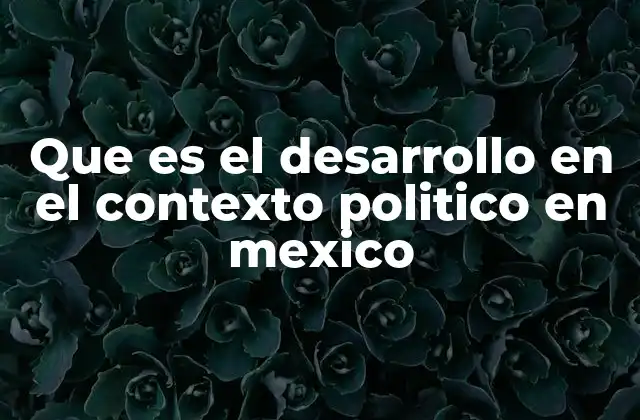 Que es el Desarrollo en el Contexto Politico en Mexico