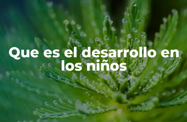 Que es el Desarrollo en los Niños