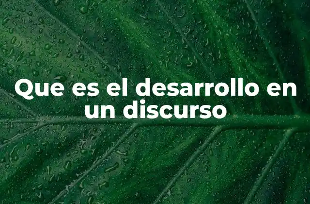 Que es el Desarrollo en un Discurso