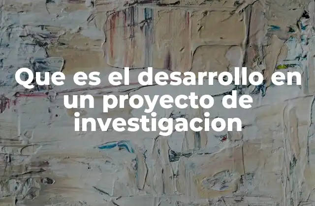 Que es el Desarrollo en un Proyecto de Investigacion