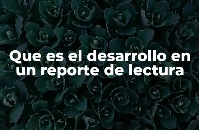 Que es el Desarrollo en un Reporte de Lectura