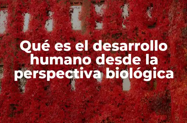 Qué es el Desarrollo Humano desde la Perspectiva Biológica
