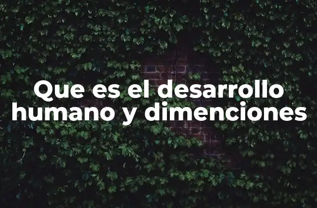 Que es el Desarrollo Humano y Dimenciones