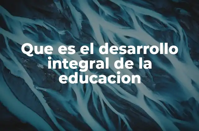 Que es el Desarrollo Integral de la Educacion