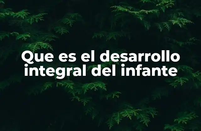 Que es el Desarrollo Integral Del Infante