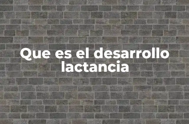 Que es el Desarrollo Lactancia
