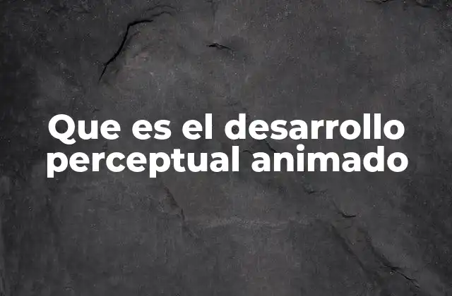 Que es el Desarrollo Perceptual Animado