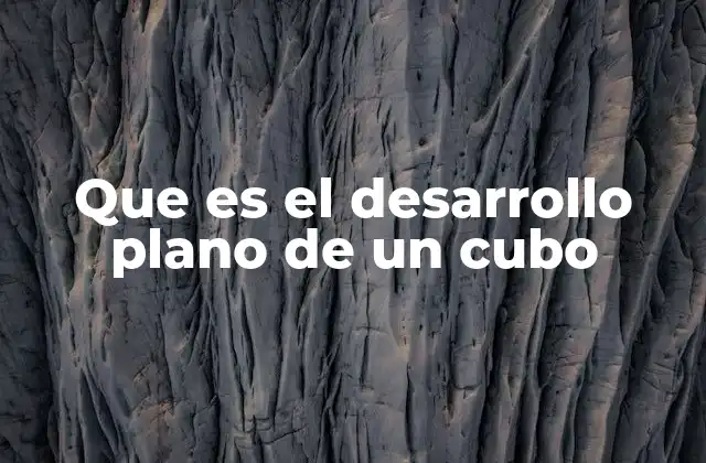 Que es el Desarrollo Plano de un Cubo