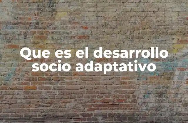 Que es el Desarrollo Socio Adaptativo
