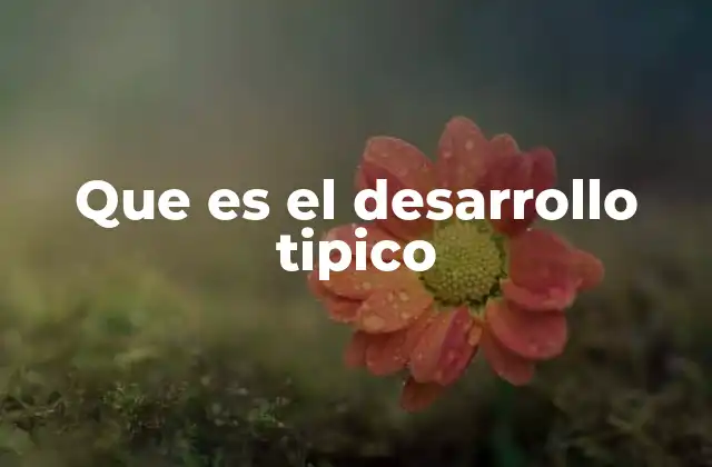 Que es el Desarrollo Tipico