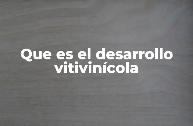 Que es el Desarrollo Vitivinícola