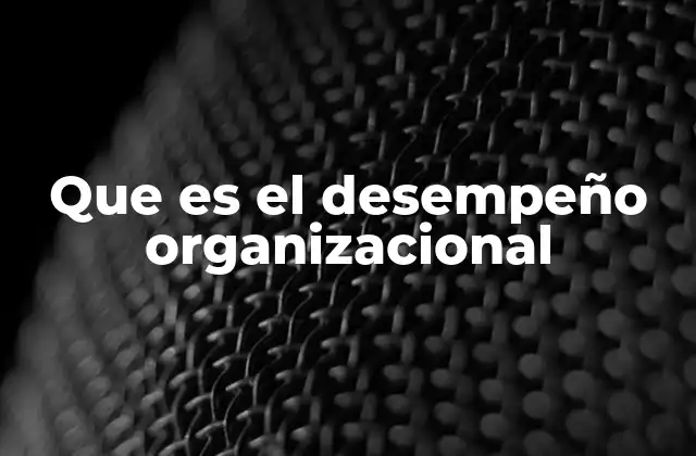 Que es el Desempeño Organizacional