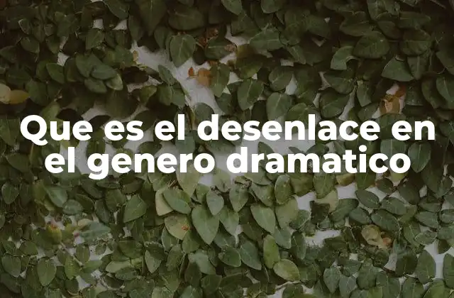 Que es el Desenlace en el Genero Dramatico