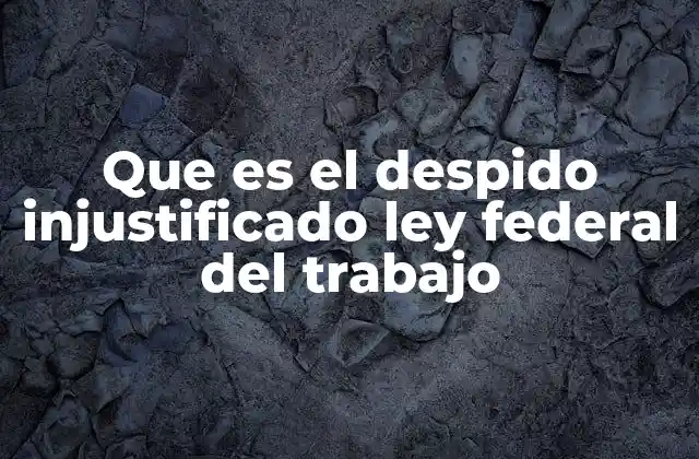 Que es el Despido Injustificado Ley Federal Del Trabajo