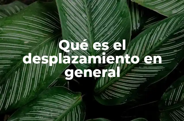 Qué es el Desplazamiento en General
