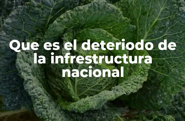 Que es el Deteriodo de la Infrestructura Nacional