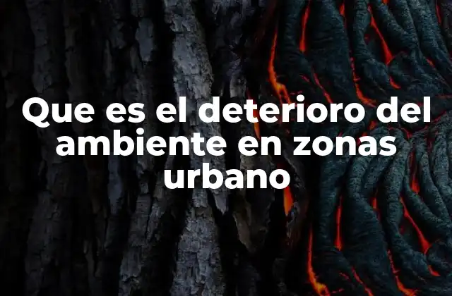 Que es el Deterioro Del Ambiente en Zonas Urbano