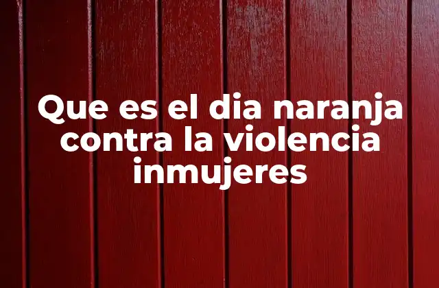 Que es el Dia Naranja contra la Violencia Inmujeres