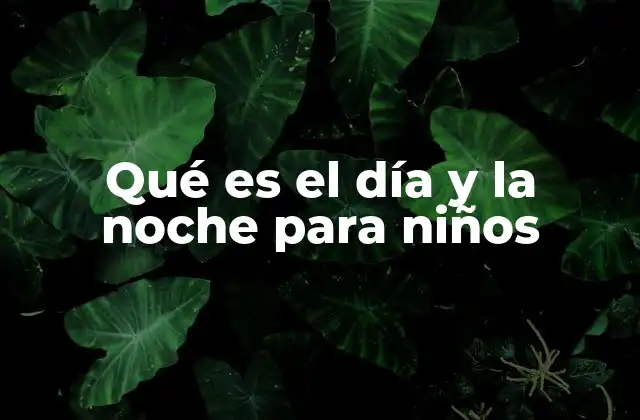 Qué es el Día y la Noche para Niños