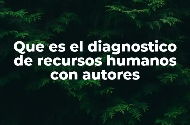 Que es el Diagnostico de Recursos Humanos con Autores 2 La importancia del diagnóstico en la gestión del talento