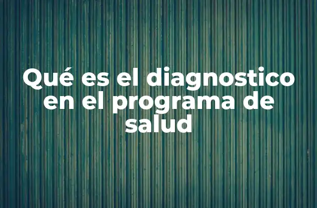 Qué es el Diagnostico en el Programa de Salud