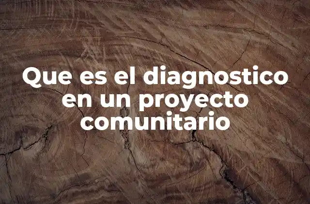 Que es el Diagnostico en un Proyecto Comunitario